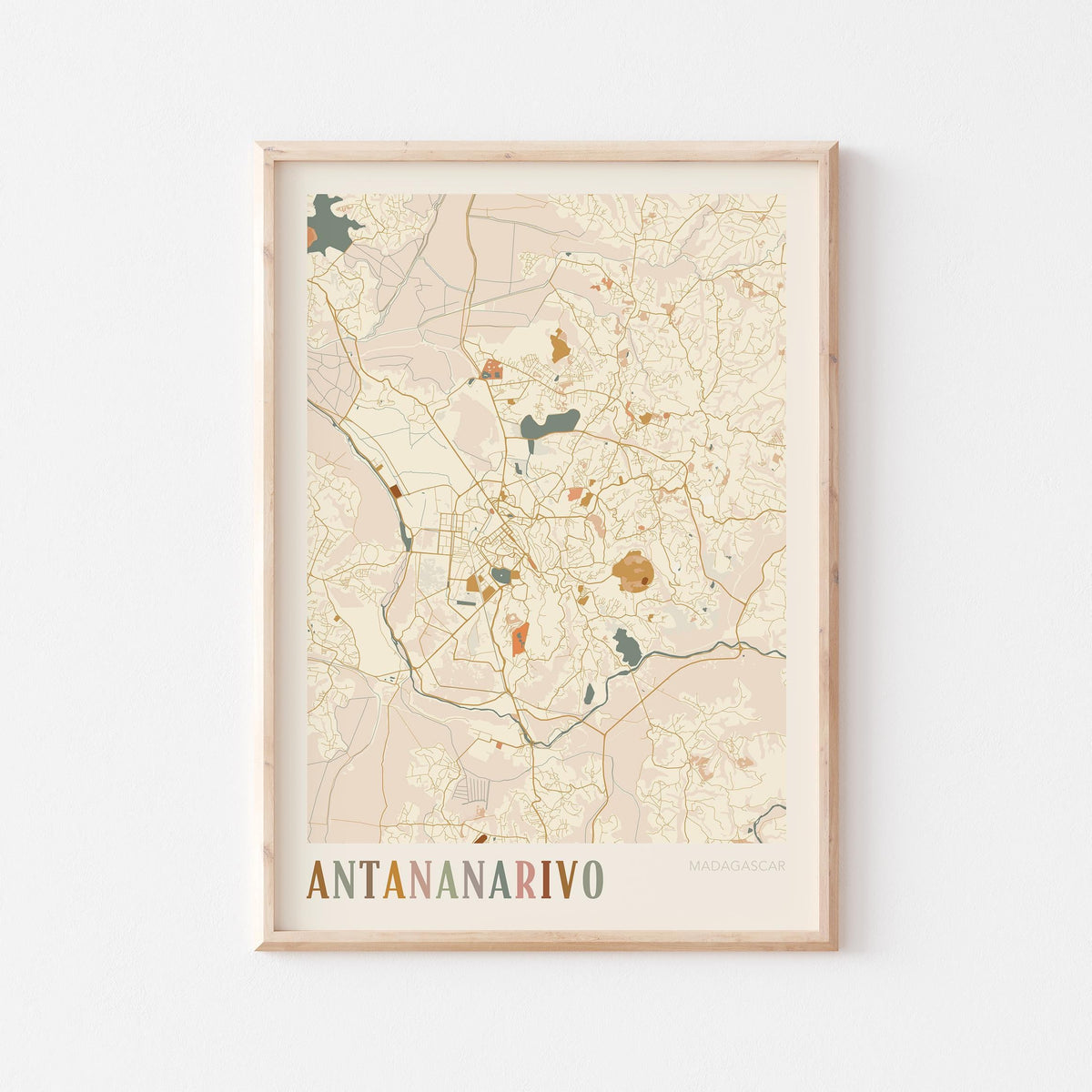 antananarivo, madagascar map poster - image 1