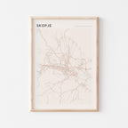 skopje north macedonia map poster - image 1