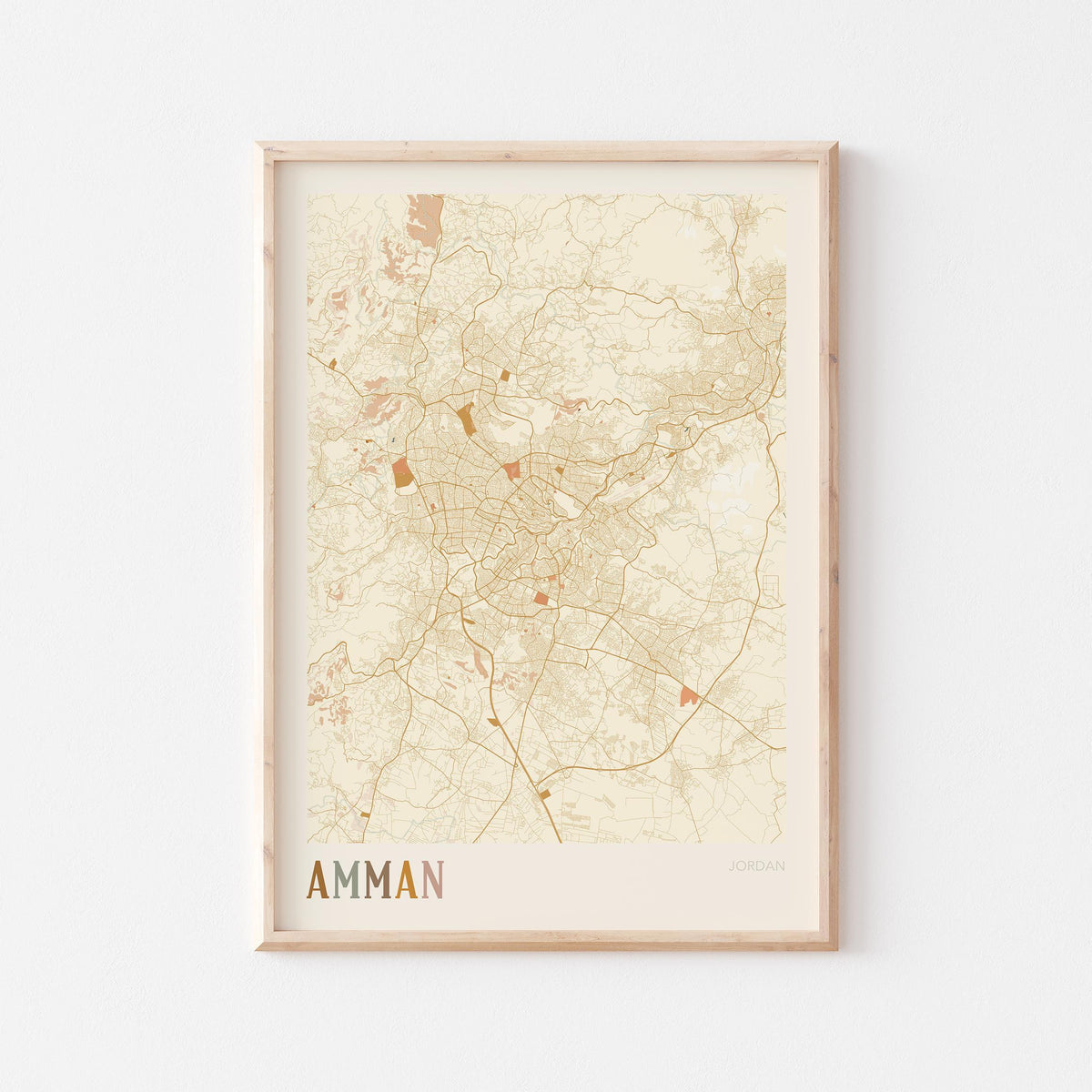 amman, jordan map poster - image 1