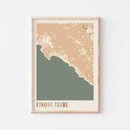 cinque terre italy map poster - image 1