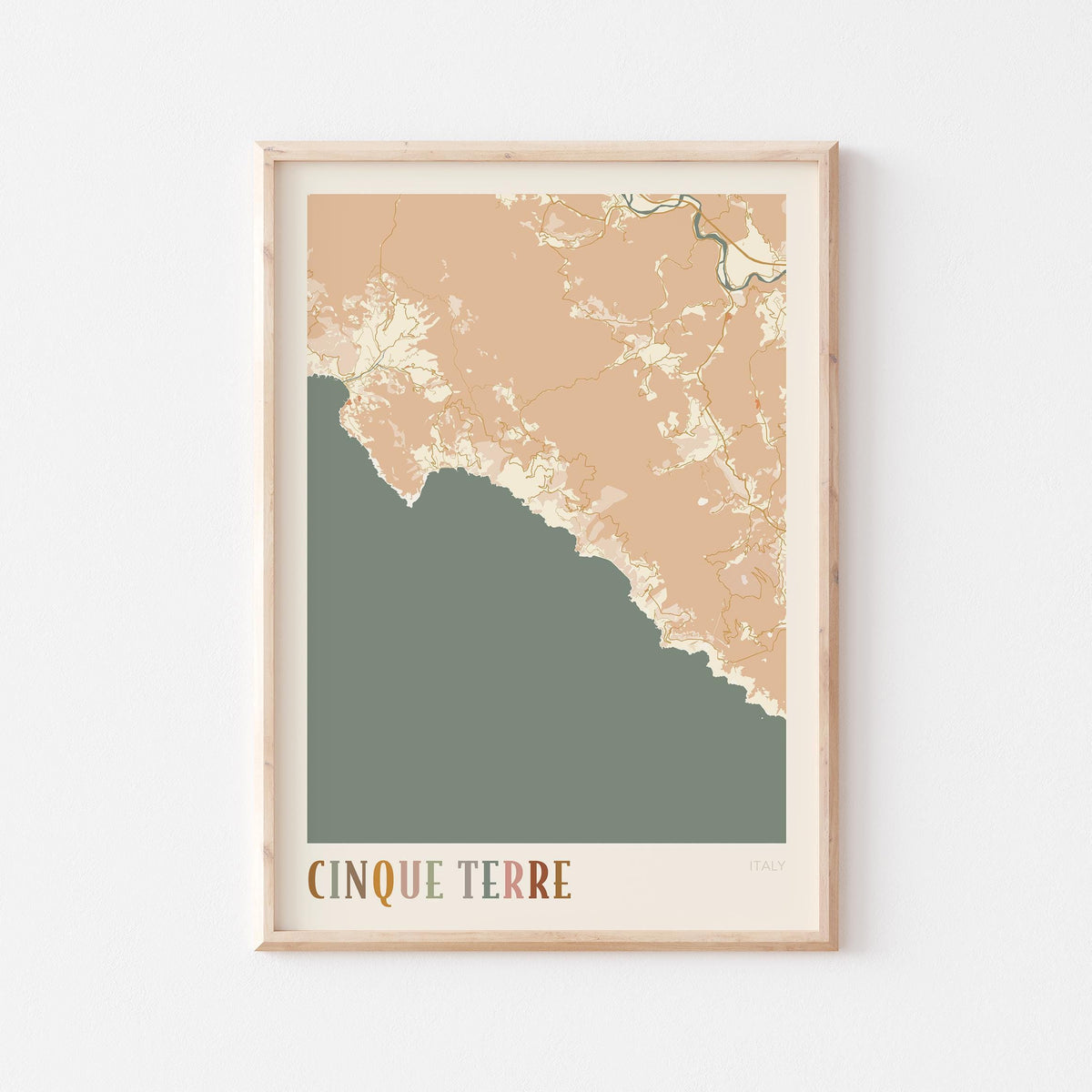 cinque terre italy map poster - image 1
