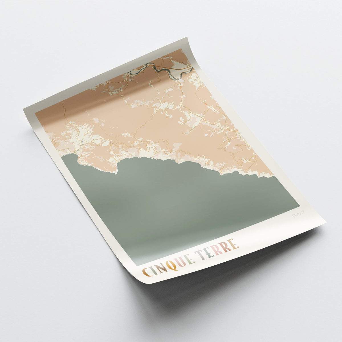 cinque terre italy map poster - image 4