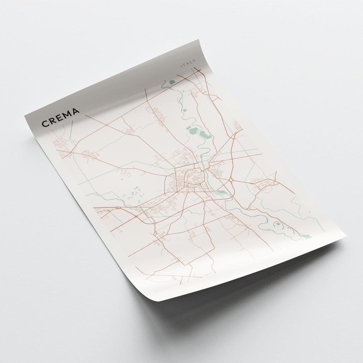crema italy map poster - image 4