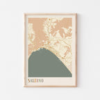salerno italy map poster - image 1