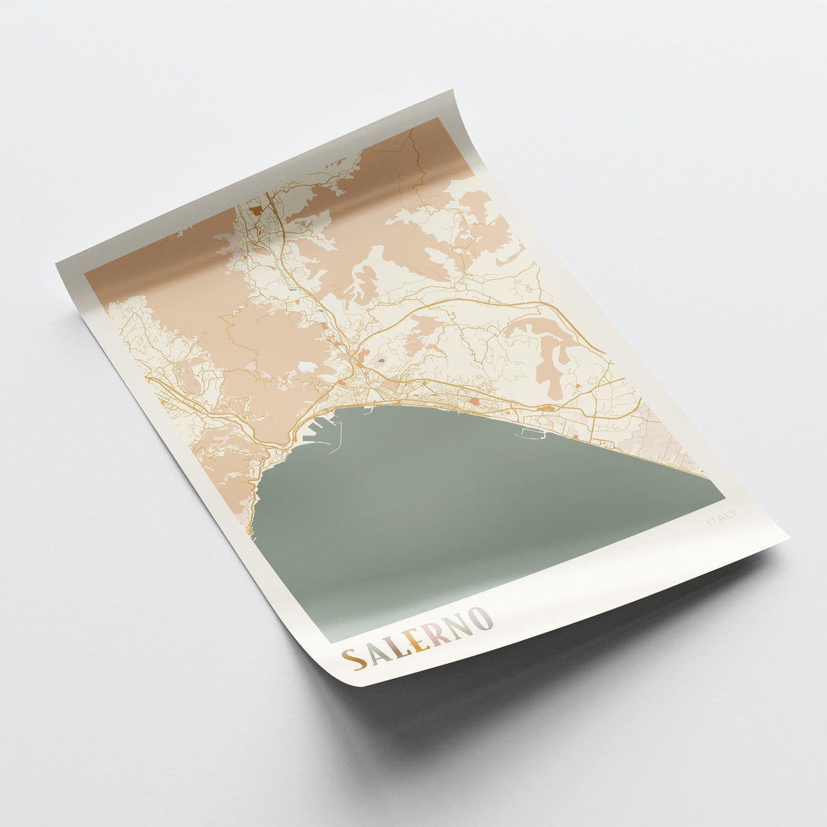 salerno italy map poster - image 4