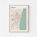 chennai, india map poster - image 1
