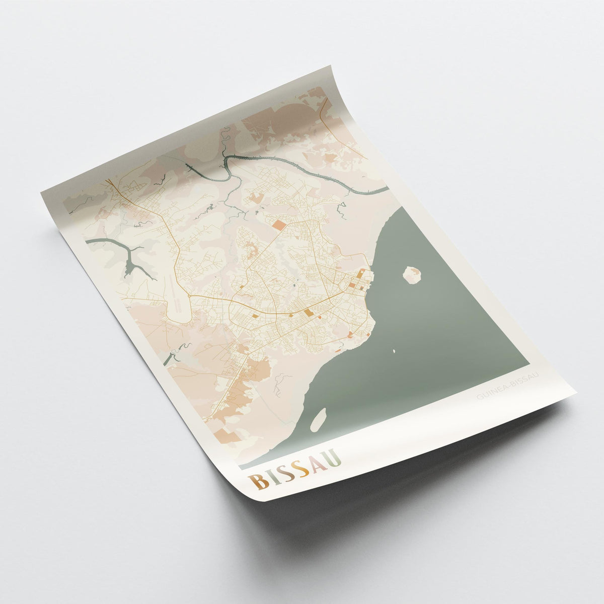 bissau, guinea-bissau map poster - image 4