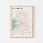 saint petersburg russia map poster - image 1