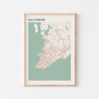 salvador, brazil map poster - image 1