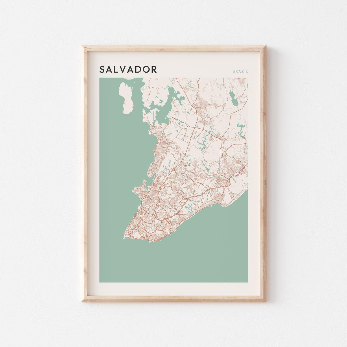 salvador, brazil map poster - image 1