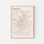 jerusalem, israel map poster - image 1
