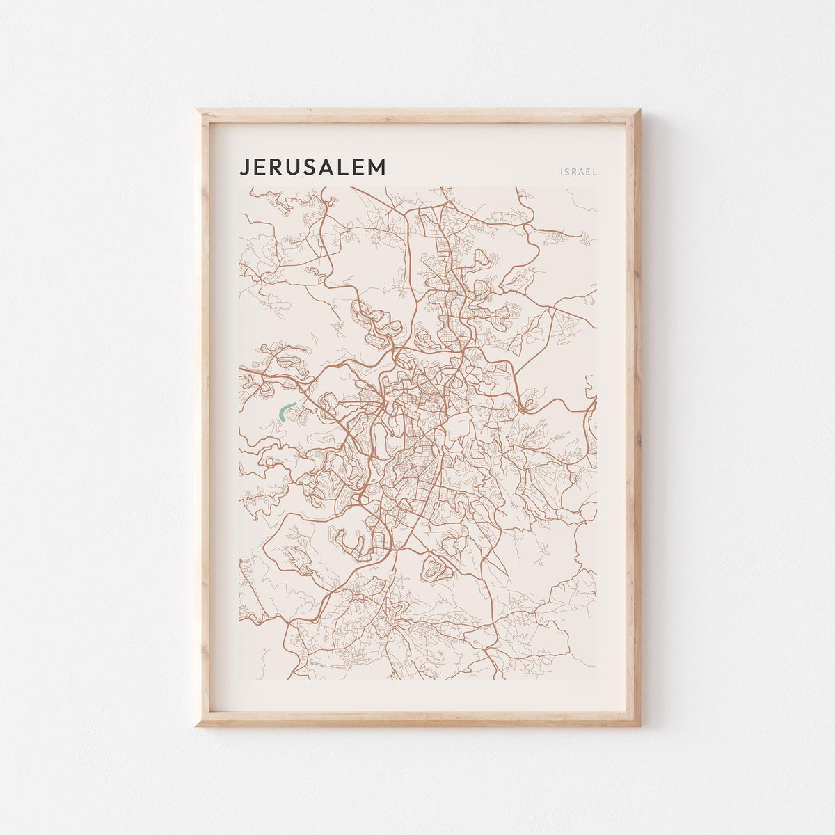 jerusalem, israel map poster - image 1