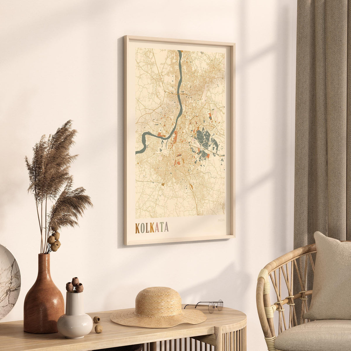 kolkata, india map poster - image 2