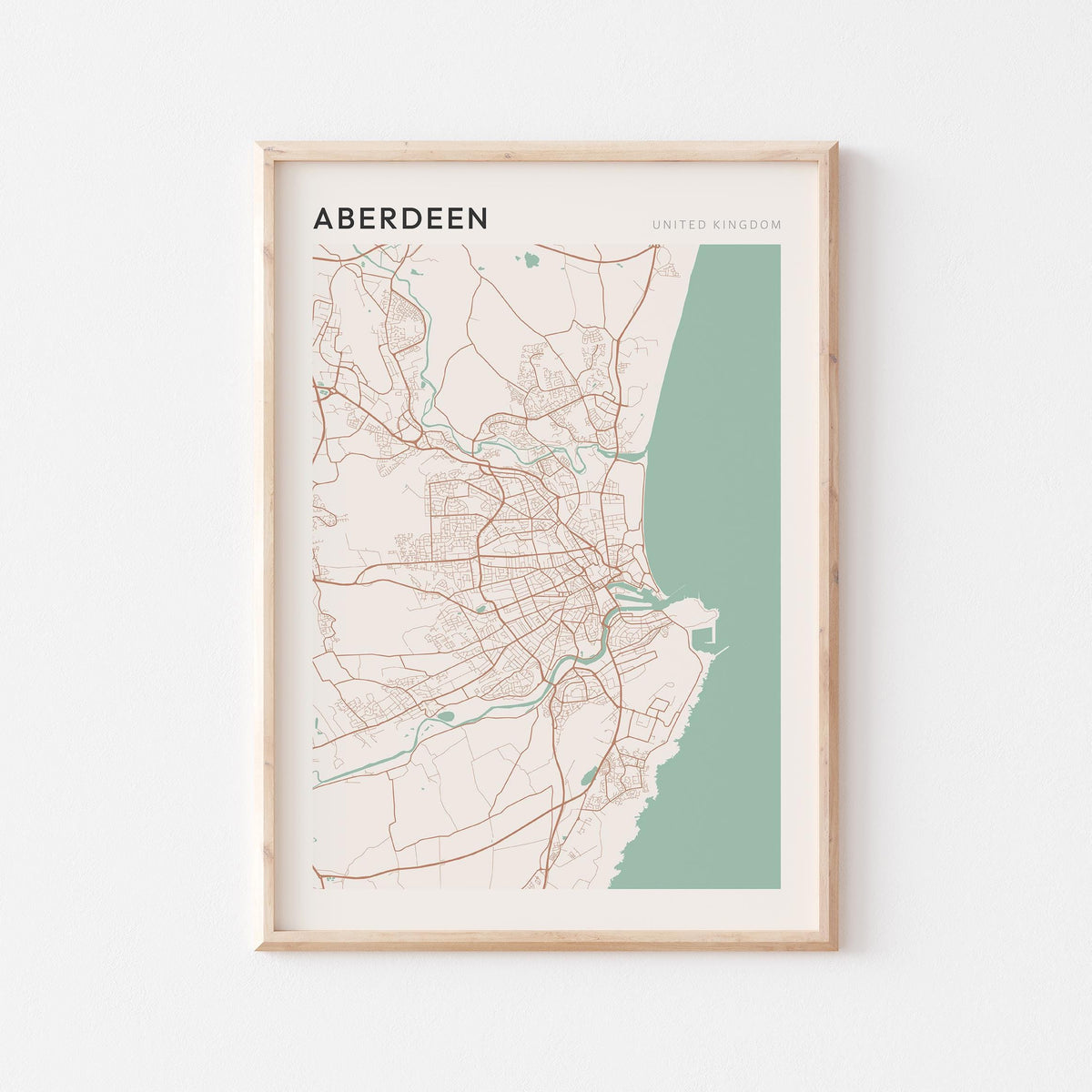 aberdeen, united kingdom map poster - image 1