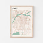surrey, british columbia map poster - image 1
