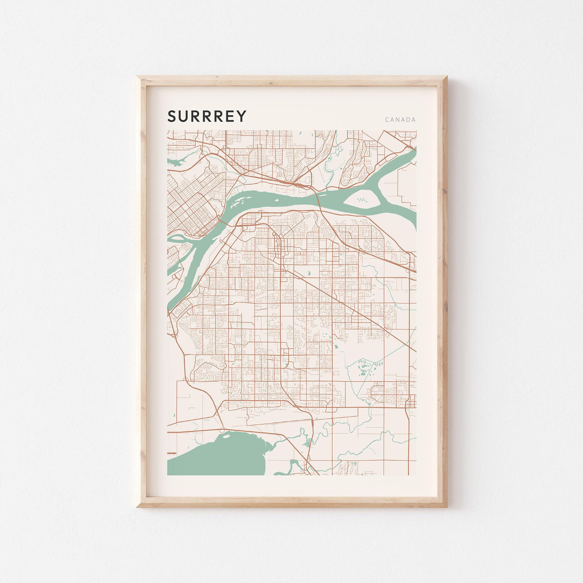 surrey, british columbia map poster - image 1