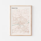 preston, united kingdom map poster - image 1