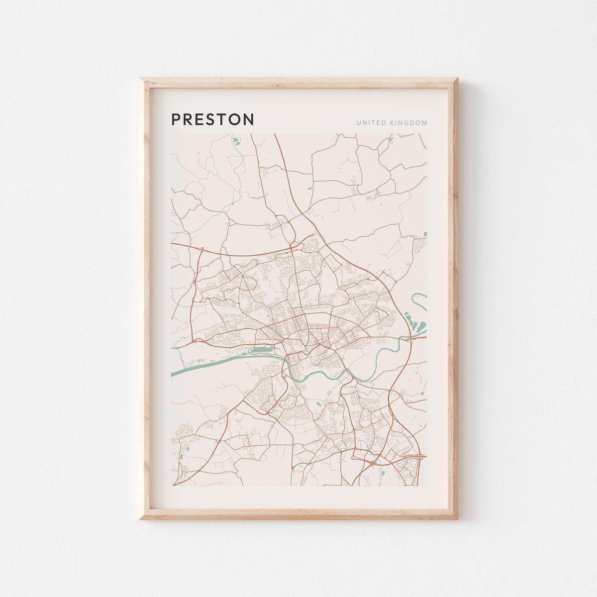 preston, united kingdom map poster - image 1