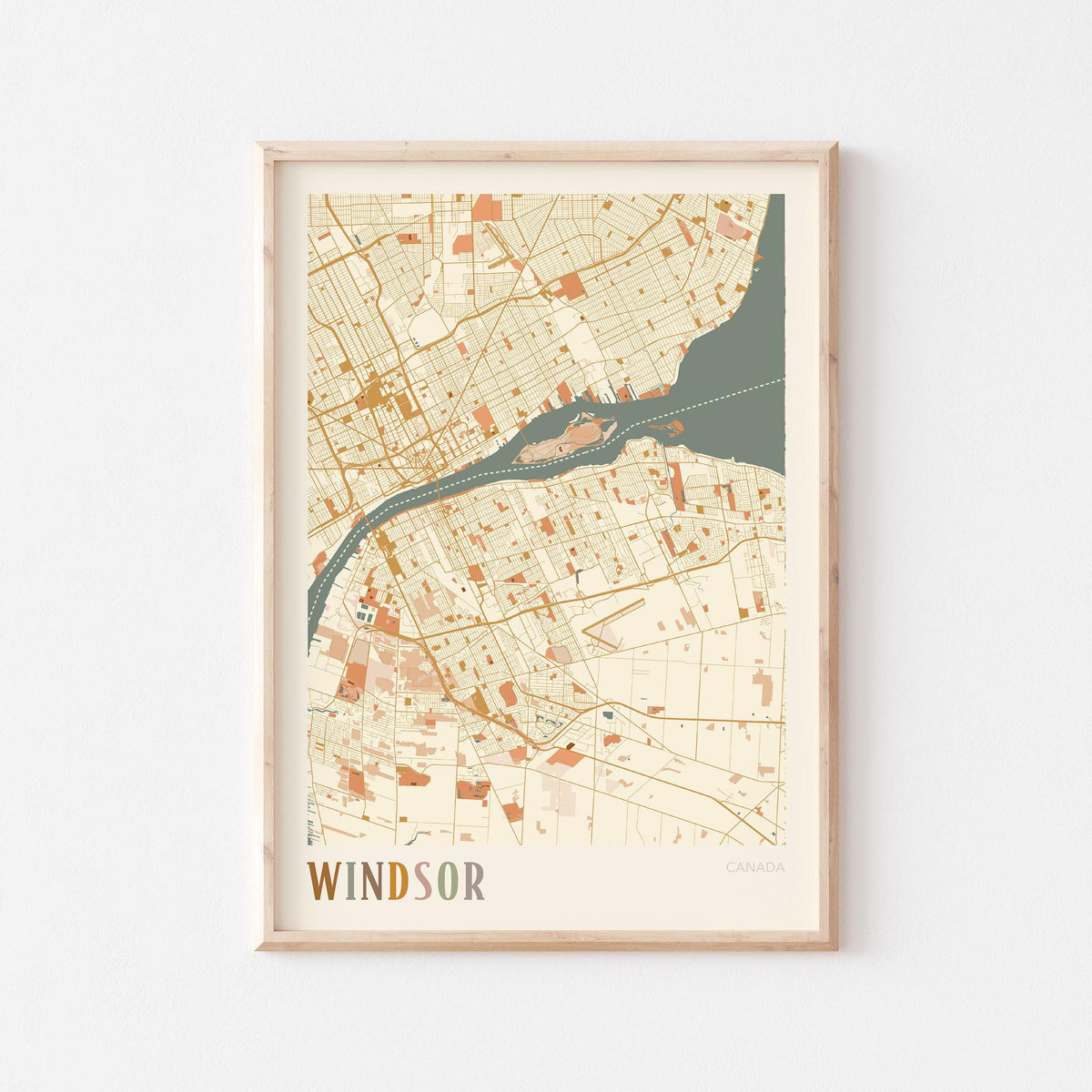 windsor, ontario map poster - image 1