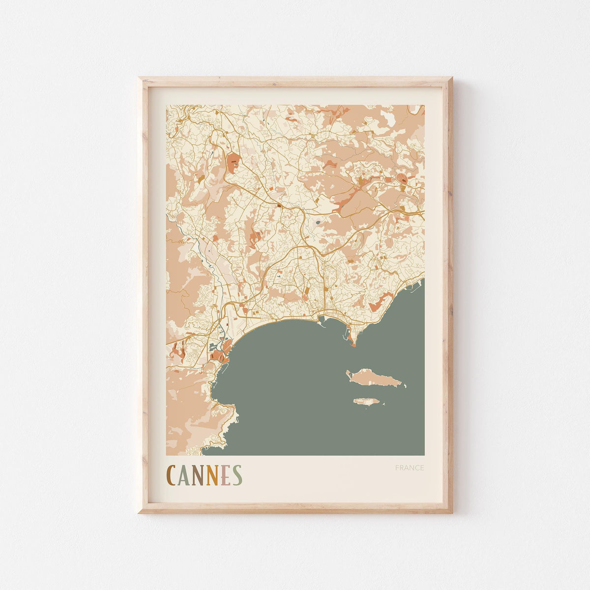 cannes france map poster - image 1