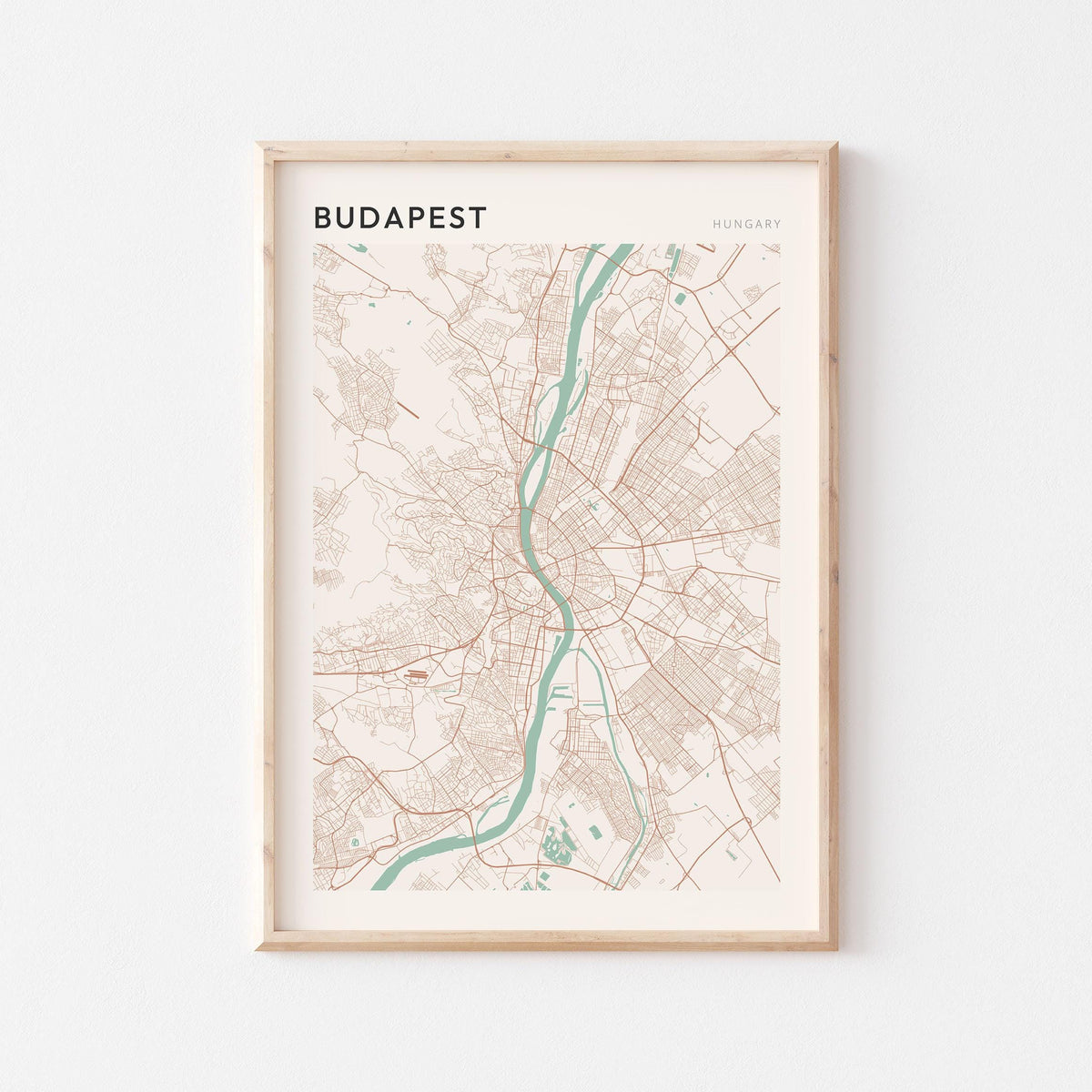 budapest hungary map poster - image 1