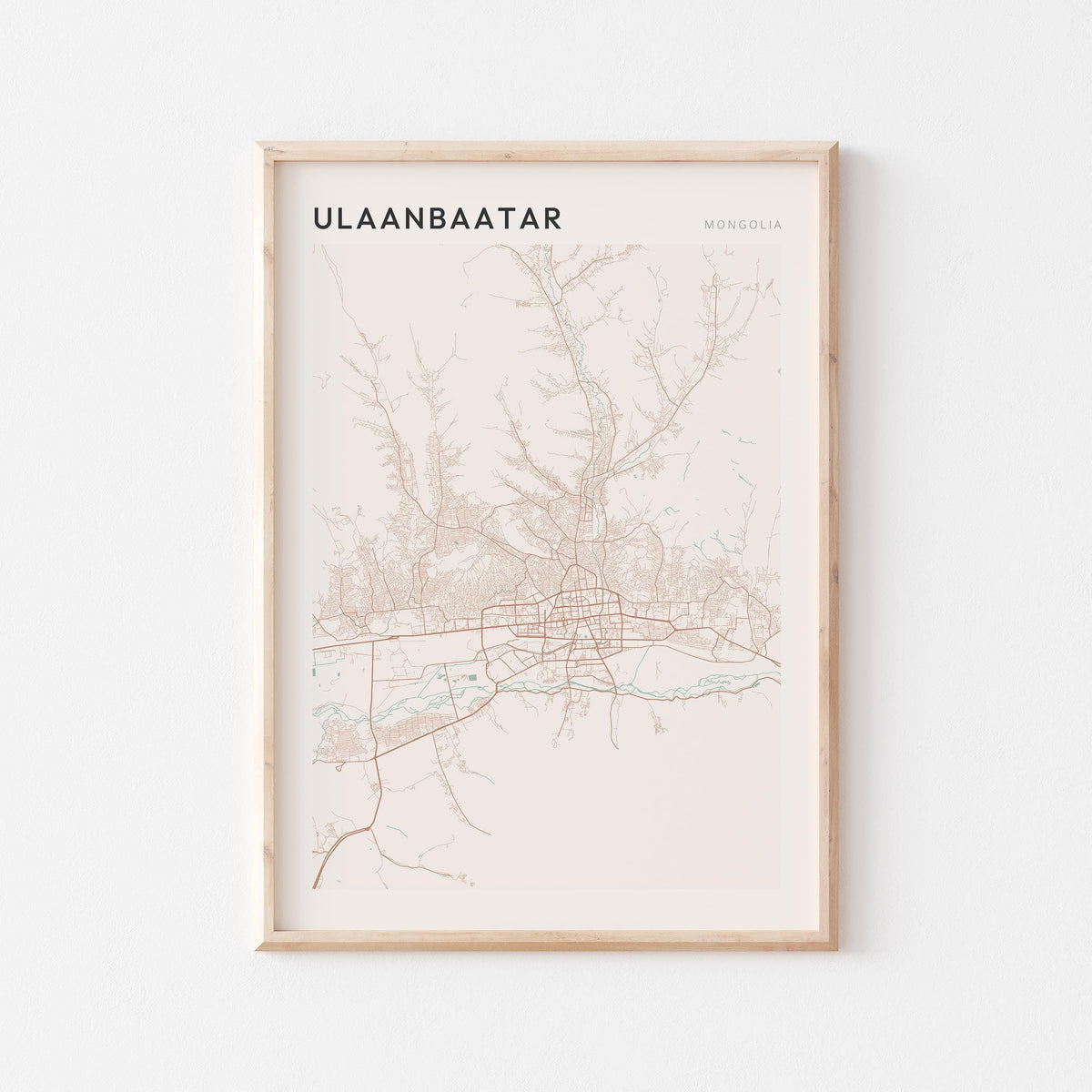ulaanbaatar, mongolia map poster - image 1
