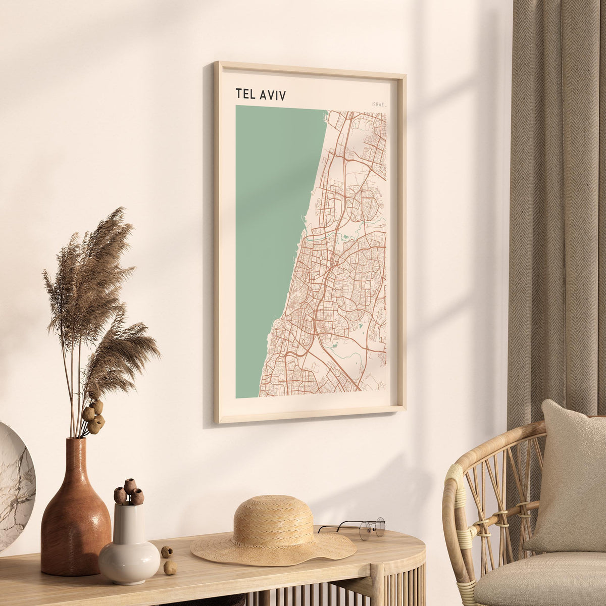 tel aviv, israel map poster - image 2