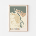 barranquilla, colombia map poster - image 1