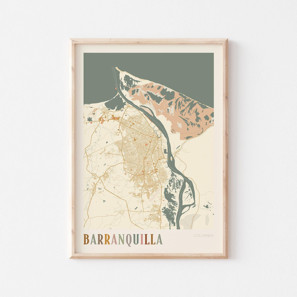 barranquilla, colombia map poster - image 1