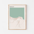 muscat, oman map poster - image 1