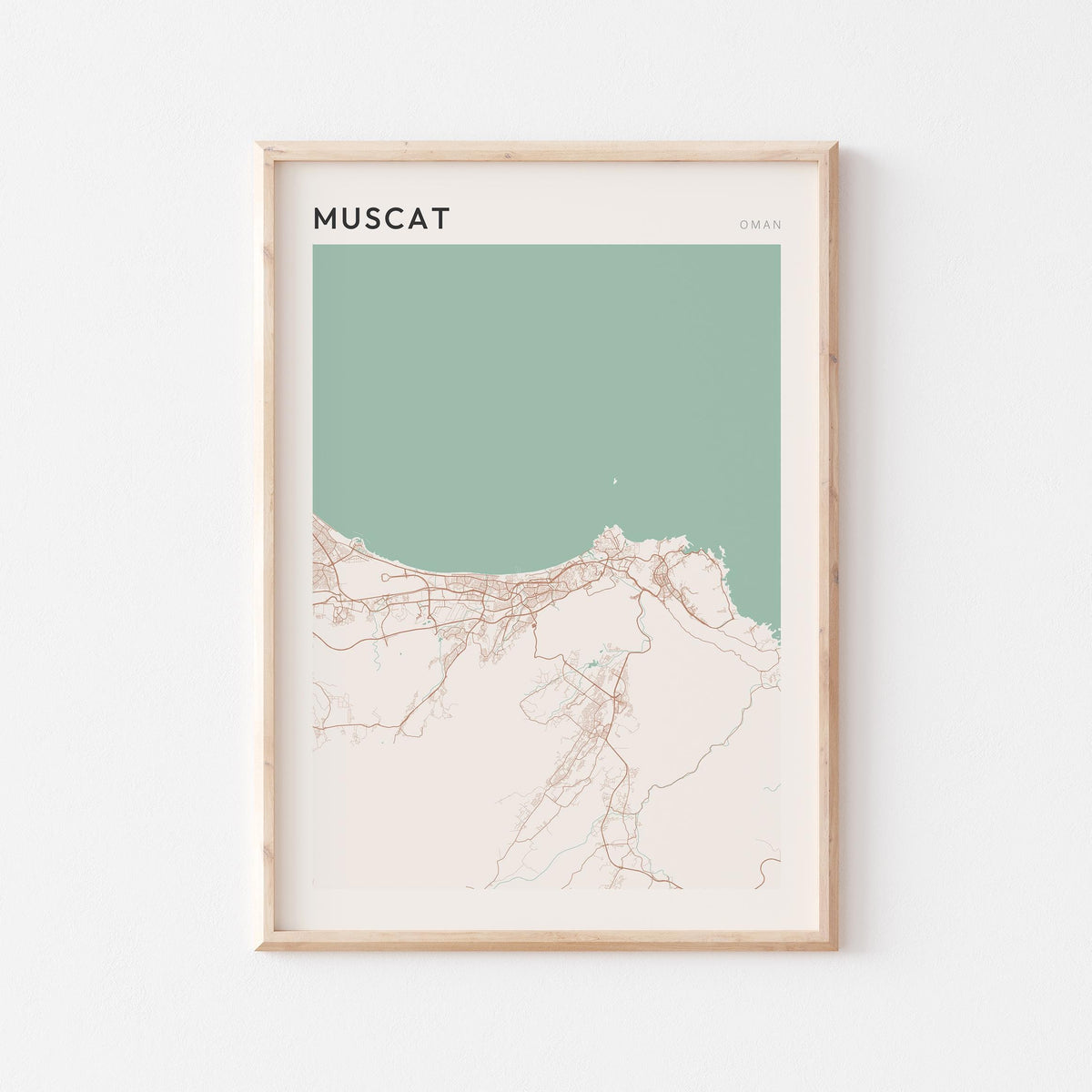 muscat, oman map poster - image 1