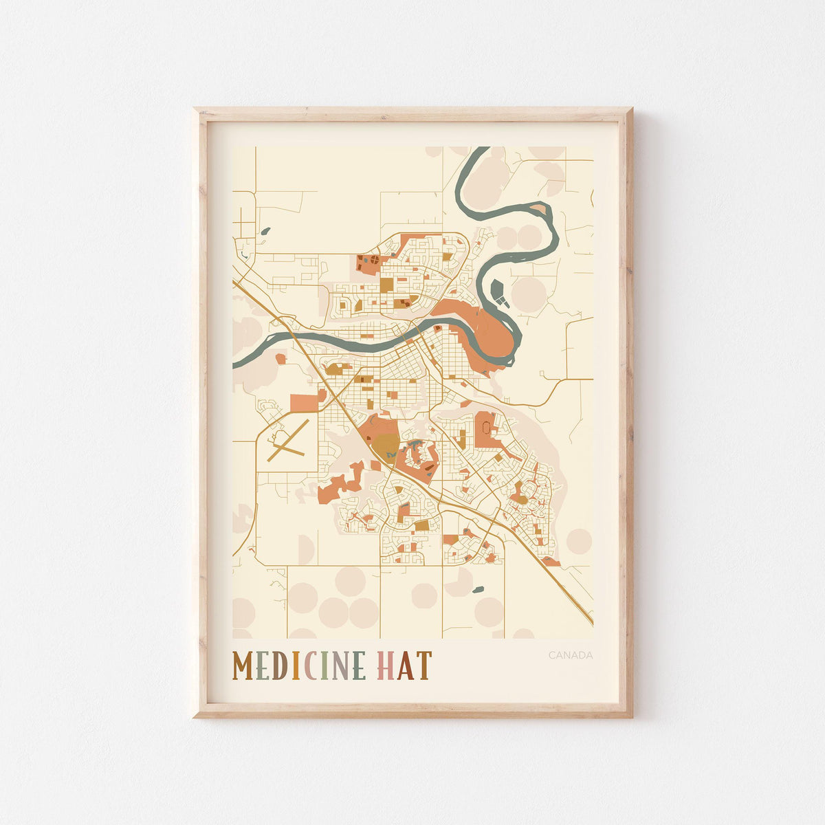 medicine hat, alberta map poster - image 1