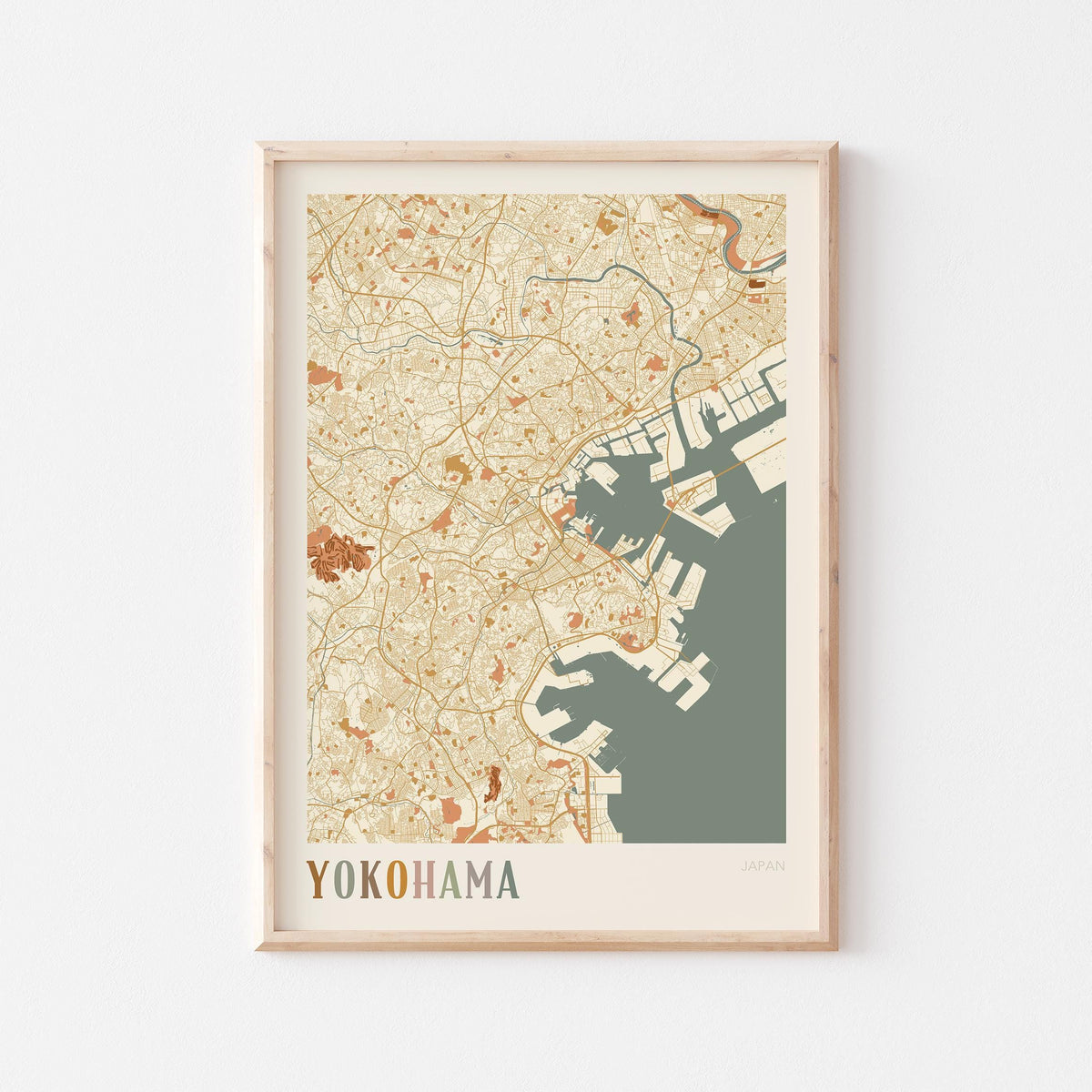 yokohama, japan map poster - image 1