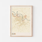 agra, india map poster - image 1