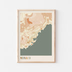 monaco monaco map poster - image 1