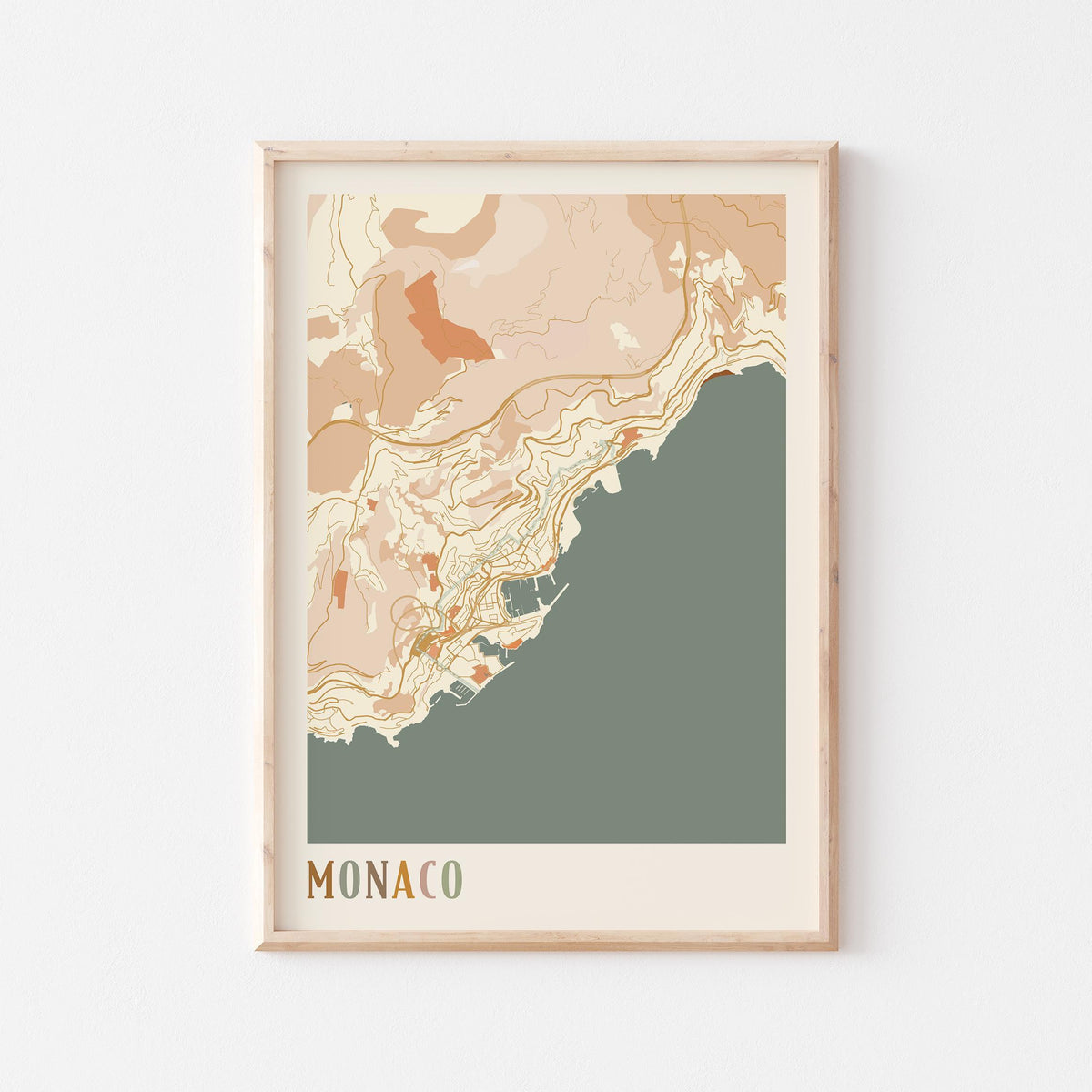 monaco monaco map poster - image 1