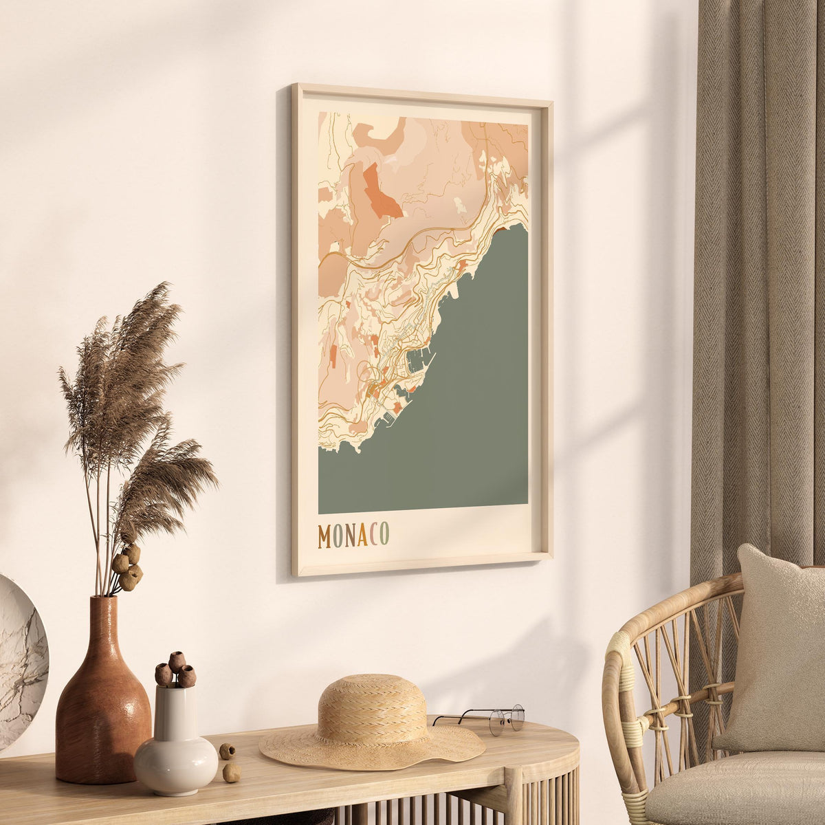 monaco monaco map poster - image 2