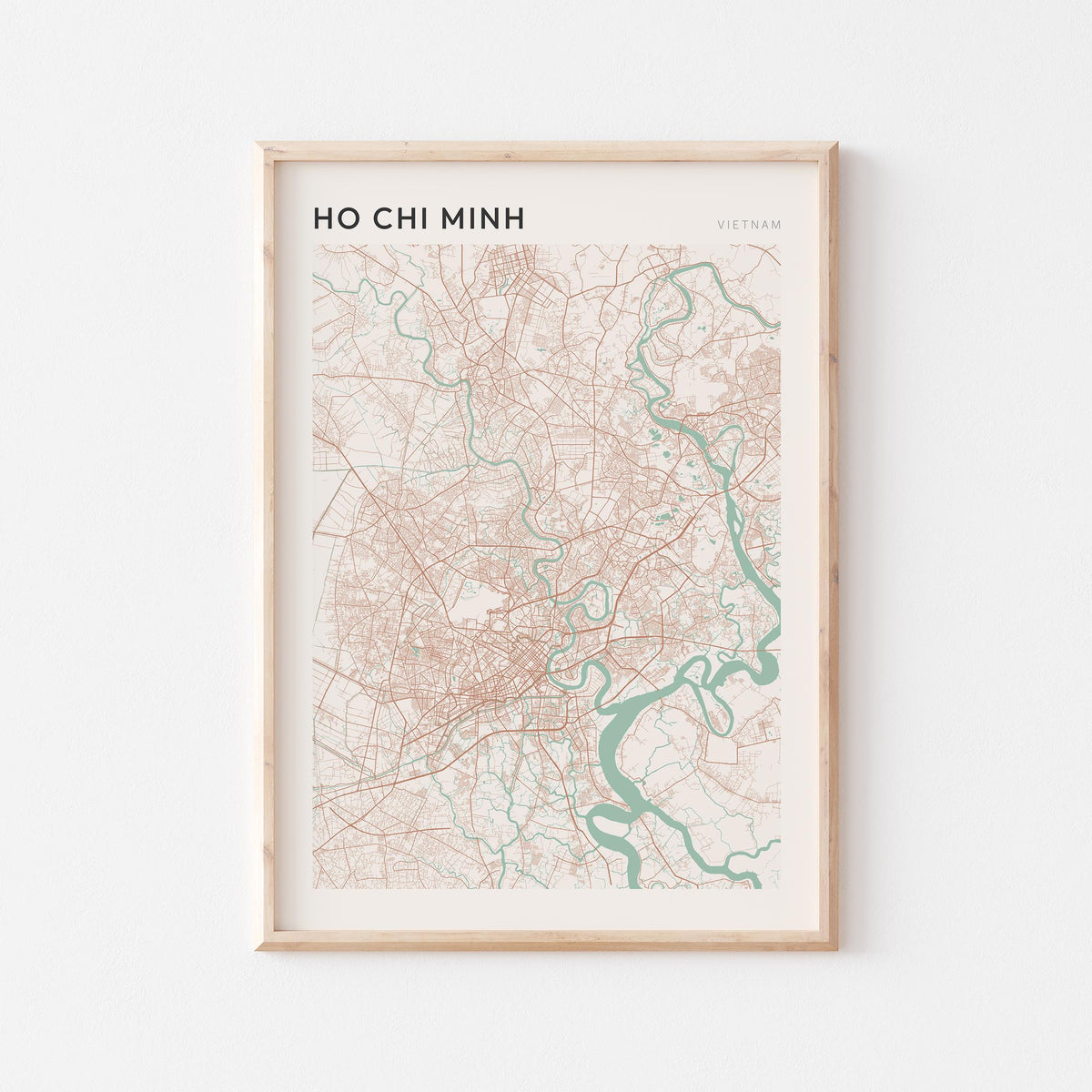 ho chi minh, vietnam map poster - image 1