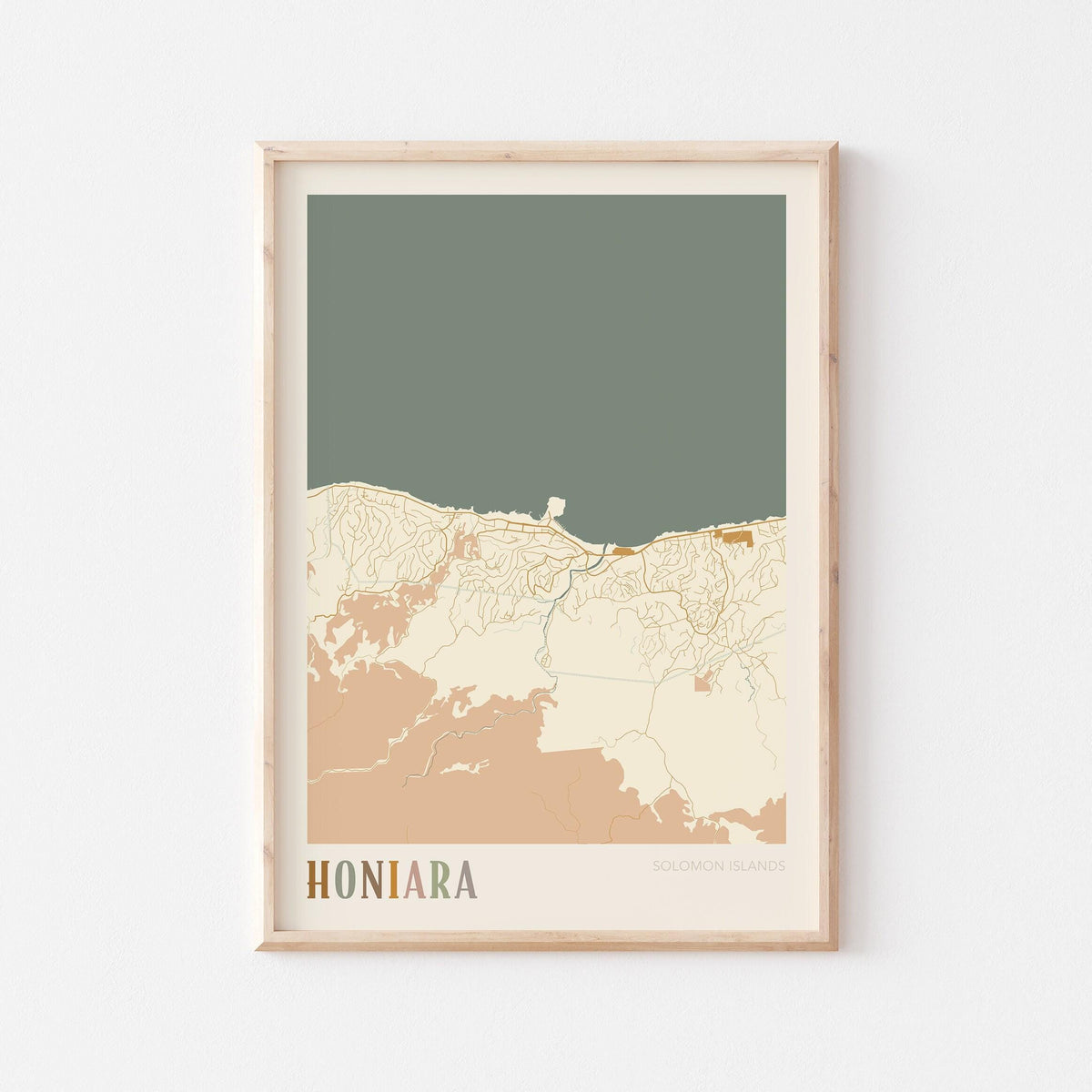 honiara, solomon islands map poster - image 1