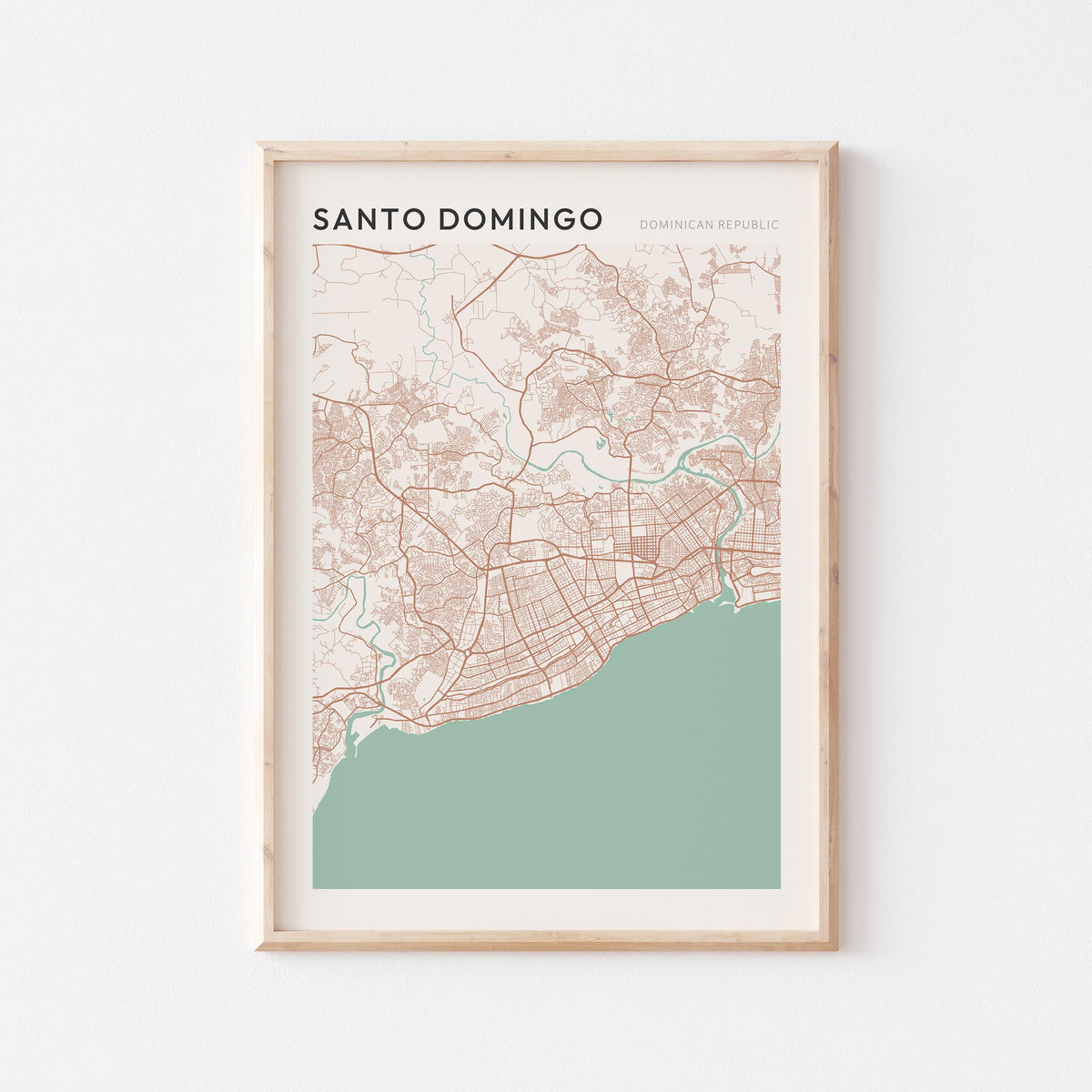 santo domingo, dominican republic map poster - image 1