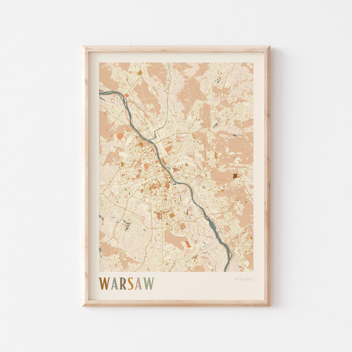 warsaw poland map poster - image 1