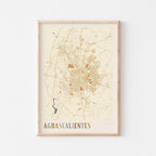 aguascalientes, mexico map poster - image 1