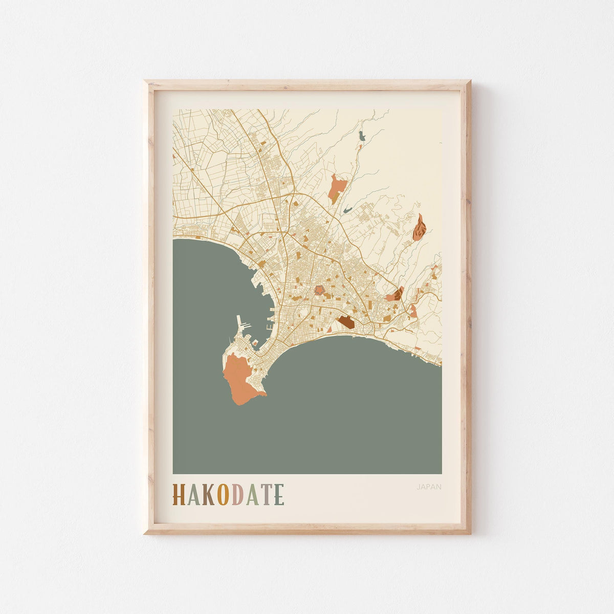 hakodate, japan map poster - image 1