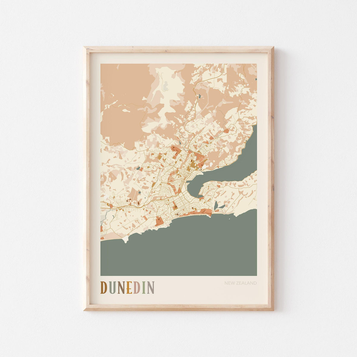 dunedin, new zealand map poster - image 1