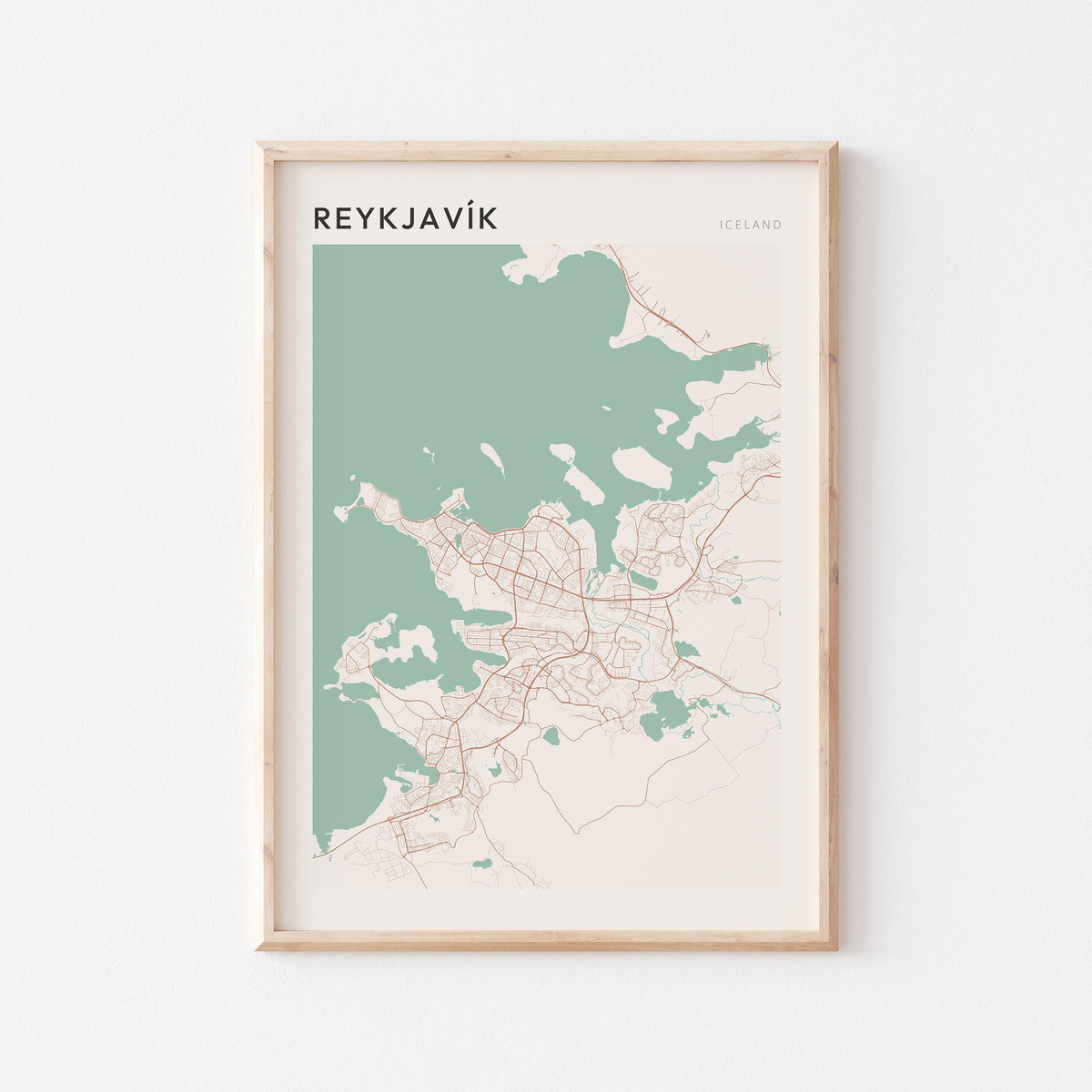 reykjavik iceland map poster - image 1