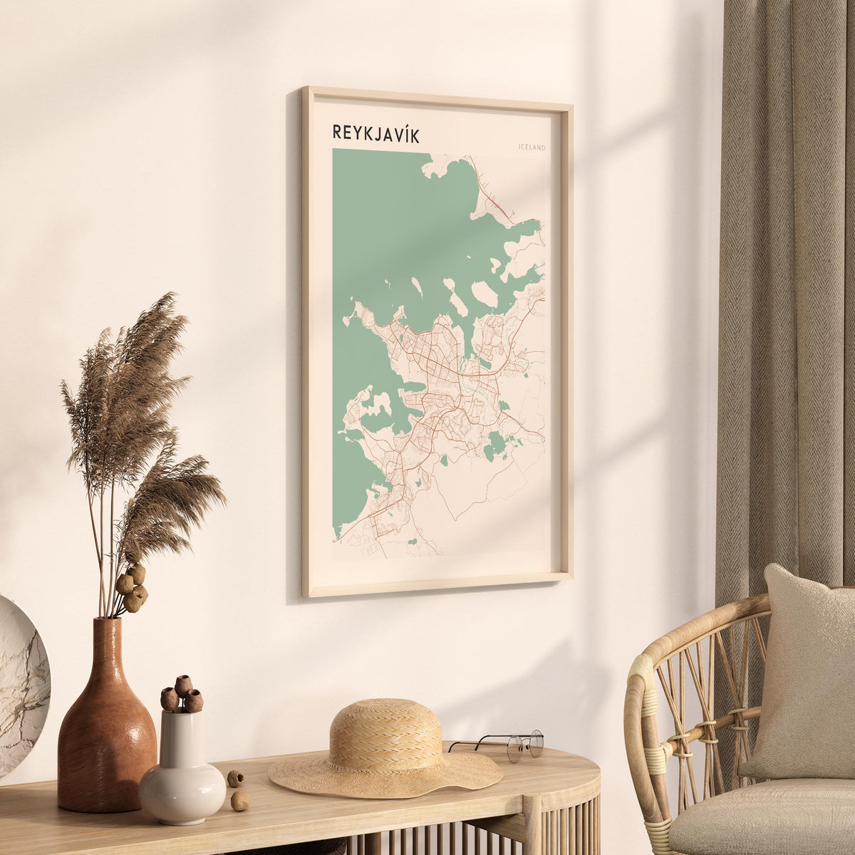 reykjavik iceland map poster - image 2