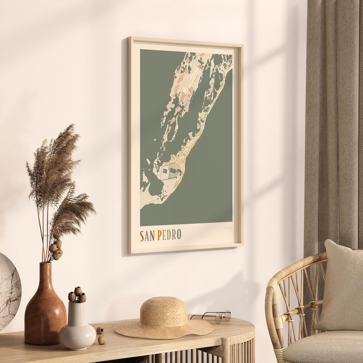 san pedro, belize map poster - image 2