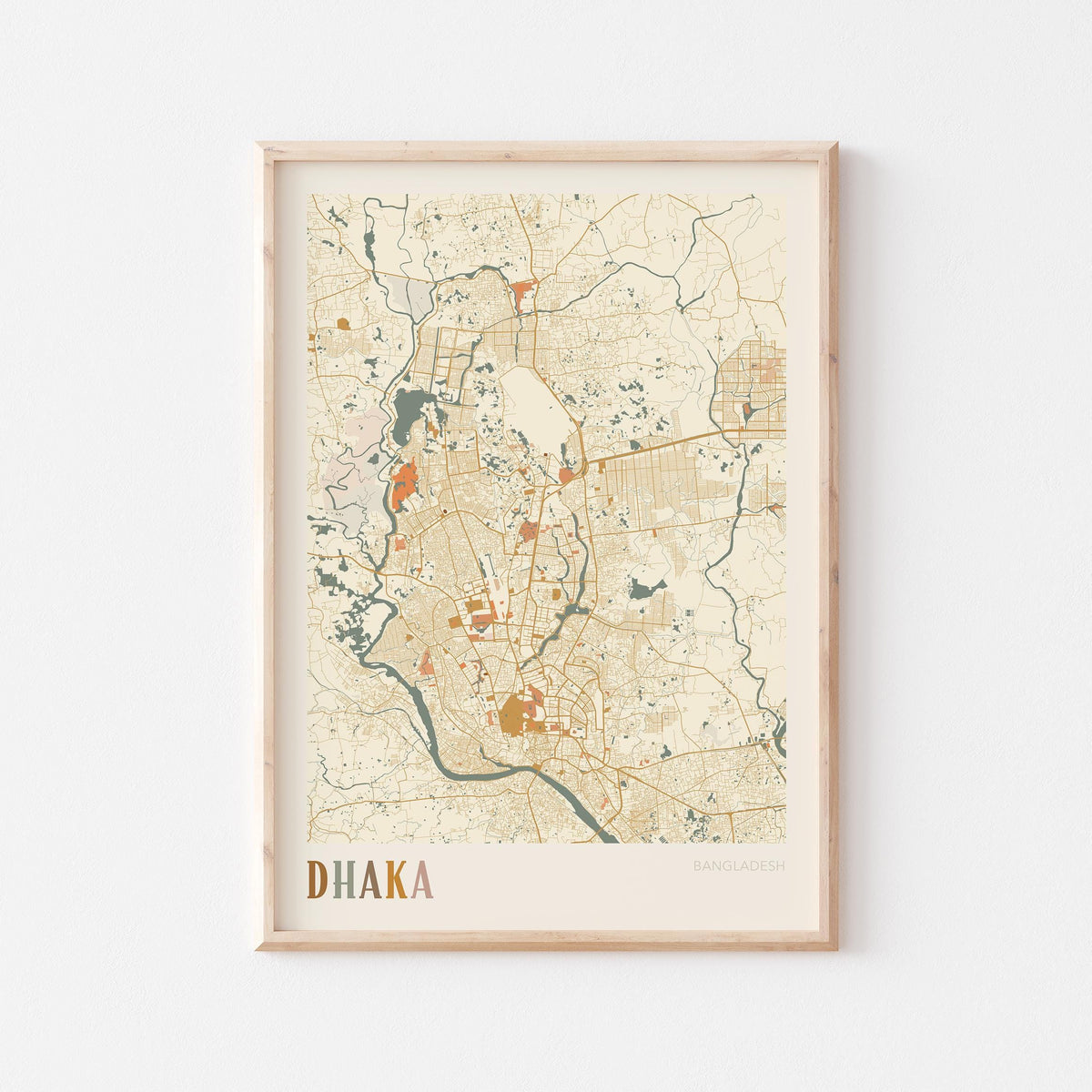 dhaka, bangladesh map poster - image 1