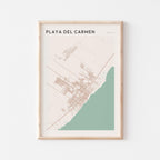 playa del carmen, mexico map poster - image 1