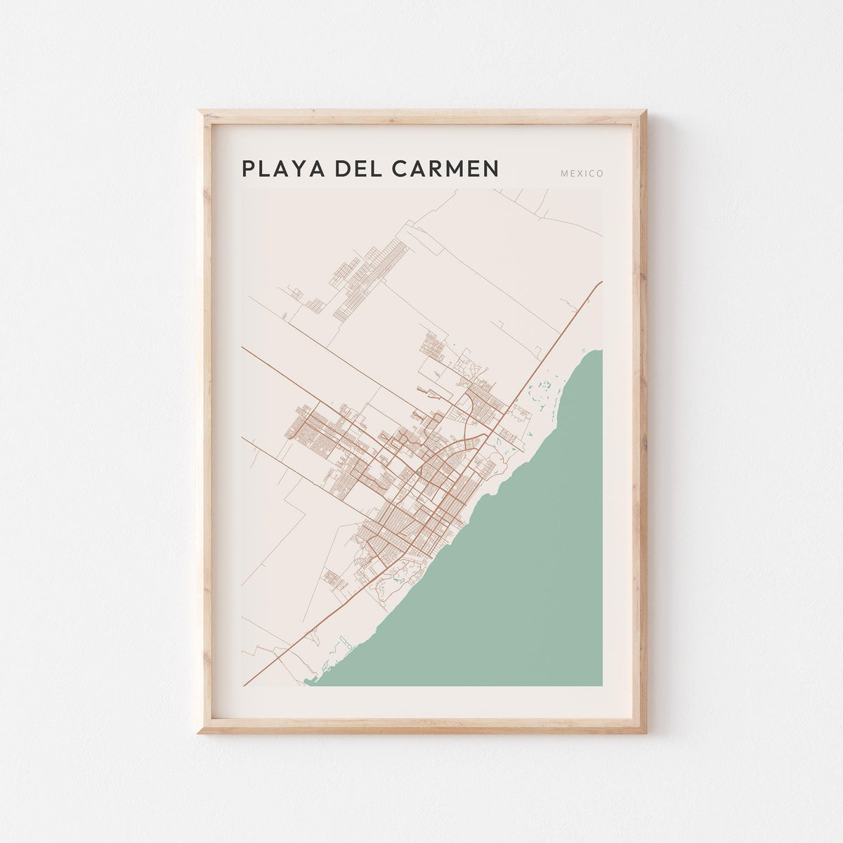 playa del carmen, mexico map poster - image 1